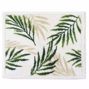 Коврик для вытирания ног OKA Bathroom Foot Washing 48 см x Good Drying Bath Palm Leaf Quick Made in Japan, белый, прибл.. 60см, Коврик, (Водопоглощающий, высыхающий) белый