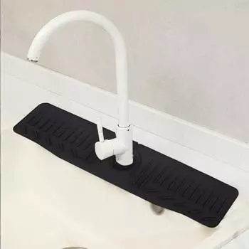 Коврик для защиты от брызг для раковины, 24-дюймовый многофункциональный дренажный коврик для кухонной раковины, смеситель для сушки посуды, коврик для сушки посуды, легко моющийся силиконовый дренажный коврик, полка для ванной комнаты серый