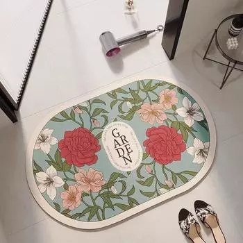 Коврик из диатомовой грязи для ванной комнаты, нескользящий коврик для входа в сельский туалет, быстросохнущий мягкий коврик для ног, впитывающий влагу 4060CM