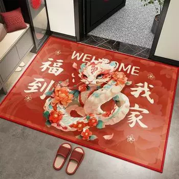 Коврик из диатомовой грязи «Год змеи», мультяшный коврик для туалета, спальни, нескользящий коврик для ног, коврик для гостиной, прихожей, ванной комнаты, мягкий коврик для ног 40*602.5mm