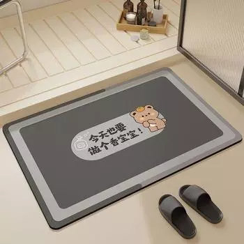 Коврик из диатомовой грязи, мультяшный коврик для туалета, впитывающий коврик для ванной, бытовой туалет, износостойкий нескользящий коврик для ног 40 * 60cm