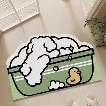 Коврик из диатомовой грязи с рисунком, милый, впитывающий грязь, простой в уходе, нескользящий коврик для ванной комнаты, быстросохнущий коврик для ванной комнаты 40 * 60cm