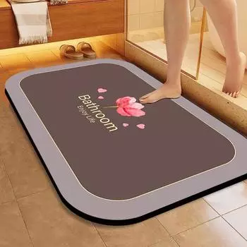 Коврик из диатомовой грязи, впитывающий грязь, устойчивый к скольжению, коврик для ванной комнаты, туалета, коврик для ног 50 * 80cm