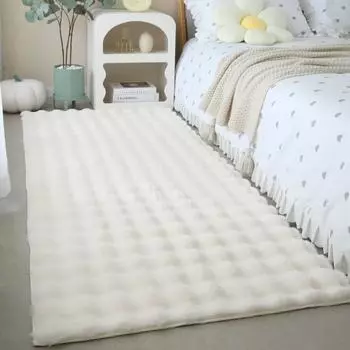 Коврик из искусственного меха кролика, пушистый коврик для дивана, подушка, противоскользящие моющиеся коврики для гостиной, мягкий ковер для спальни для девочек, пушистый коврик для стула, украшение 70x90cm