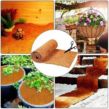 Коврик из кокосовой пальмы для использования с подвесными корзинами, вазами, террариумами, напольный коврик, разрезаемый, натуральный лист кокосовой подложки 20/25x100 см