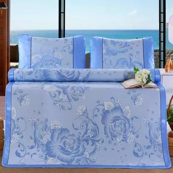 Коврик из ледяного шелка, трехсекционный летний коврик, коврик для кондиционирования воздуха, одиночный двойной студенческий коврик, складной коврик 90*190cm 2pcs