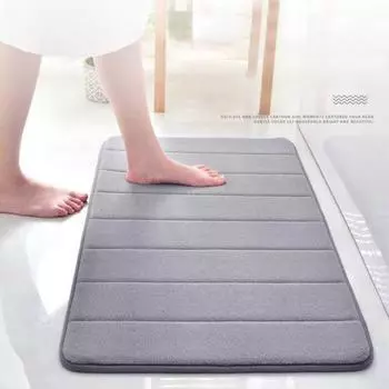 Коврик из пены с эффектом памяти Yousheng, нескользящий плюшевый водопоглощающий безопасный коврик из микрофибры для кухни, ванной комнаты, коралловый флисовый коврик для душа 40x60cm хаки