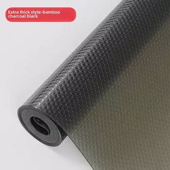 Коврик из японского бамбукового угля, нескользящий, водонепроницаемый, маслостойкий EVA для столешниц и шкафов 0.3*1m чёрный/древесный уголь
