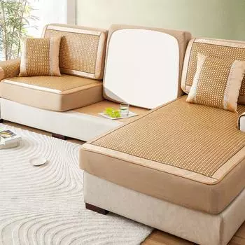 Коврик из ротанга, чехол для дивана, летний летний летний коврик, универсальный универсальный чехол, эластичная универсальная пылезащитная нескользящая подушка для дивана... 60*60