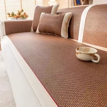 Коврик из ротанга, диванная подушка, летний летний коврик, нескользящий чехол для дивана, тканевый чехол, летняя ледяная подушка 60*60cm