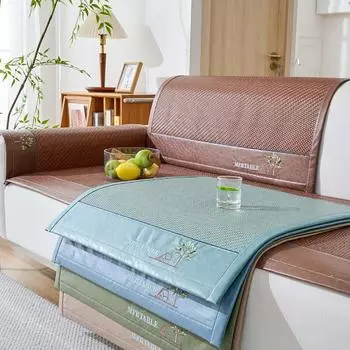 Коврик из ротанга, подушка для дивана, летняя подушка для сиденья дивана, летняя ткань, ледяной шелк, нескользящая летняя вышитая диванная подушка, наборы крутых подушек 60*60cm