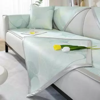 Коврик из ротанга, подушка для дивана, летняя ледяная подушка, шелковый летний коврик, нескользящий кожаный чехол для дивана, летняя подушка для сиденья, чехол для дивана 60*60