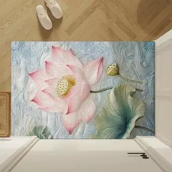 Коврик из шелка для двери Lotus, грязезащитный коврик для двери, стойкий к грязи, пылеудалению, может быть изготовлен на заказ 40 * 60CM silk ring