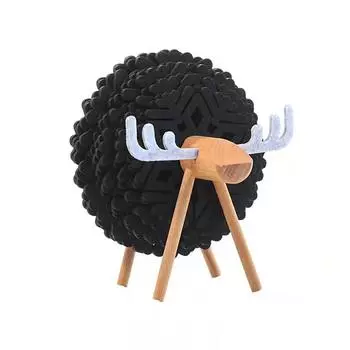 Коврик из войлока в виде лося, подставка под чай, впитывающая воду, подставка под чай, украшения для рабочего стола, коврик для стола из ягненка