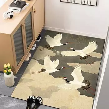 Коврик из впитывающей кожи для входа в гостиную на балконе, в стиле сливового бамбука, впитывающий, нескользящий, водонепроницаемый, солнцезащитный и неабразивный коврик 40 * 60CM a touch of net