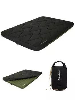 Коврик KingCamp Air Double Inflator для большой грузоподъемности, широкий, для сна в случае стихийного бедствия, съемный чехол для коврика в комплекте, коврик для кемпинга, 17 см, 272 кг,