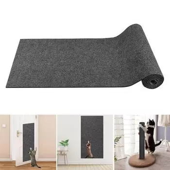 Коврик-когтеточка для кошек Yousheng Trimmable, самоклеящаяся подкладка для кошачьих когтей, сменная подставка для кошачьих башен, защита от царапин для мебели, дивана, стены, двери 100cm темно-серого
