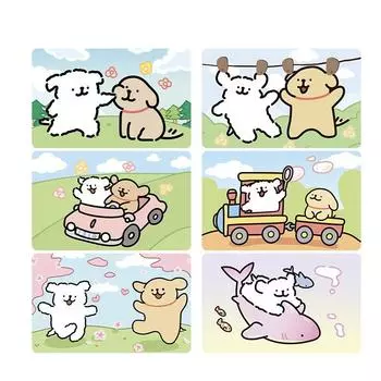 Коврик Line Dog Cartoon Diatom Mud Mat Absorbent Dirty Bathroom Non-Slip Mat Bathroom Bathroom Bathroom Quick Drying Mat 40 * 60Cm