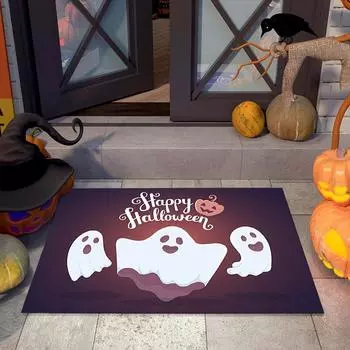 Коврик на Хэллоуин с рисунком из мультфильма, нескользящий напольный коврик, подставки для столовых приборов с изображением призраков, украшение на праздник ужасов, коврик для ног на входной двери, ковер для прихожей 40x60cm