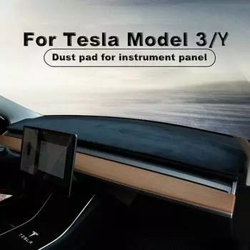 Коврик на приборной панели автомобиля Tesla Model 3/Y подходит для модели 3 2017-2021, светозащитный коврик для центральной консоли, солнцезащитный изоляционный коврик чёрный