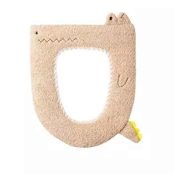 Коврик на сиденье для унитаза, полезный для кожи, полиэстер, коврик для сиденья на табурете, утолщенный, нескользящий, милый коврик для сиденья в крокодиловом стиле светло-синий