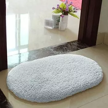 Коврик однотонный противоскользящий полиэстер абсорбирующая подушка для ванной комнаты для двери крыльца белый