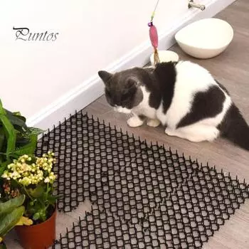 Коврик отпугивающий кошек с шипами, коврик против кошек, подходит для домашних животных, отпугивает кошек, садовый забор, барьер для животных для дворовых диванов, столешницы чёрный