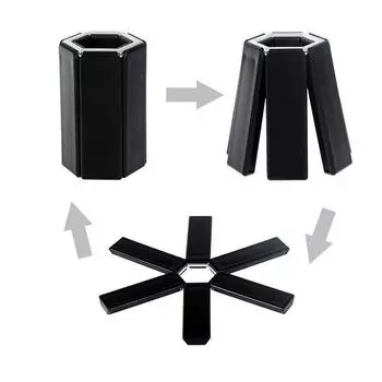 Коврик под кастрюлю Подставка под тарелку Складная теплоизоляция Высокотемпературные кастрюли и сковородки Кухонные гаджеты чёрный