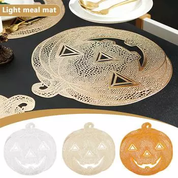 Коврик под тарелку на Хэллоуин, термостойкий, водонепроницаемый, изоляционный, легко моется One Size золотой