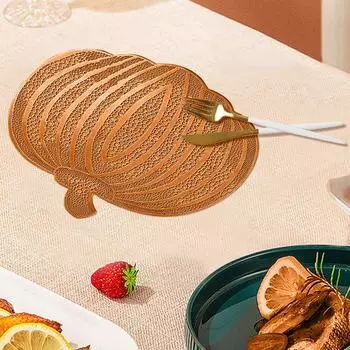 Коврик под тарелку на Хэллоуин, термостойкий, водонепроницаемый, изоляционный, легко моется One Size оранжевый