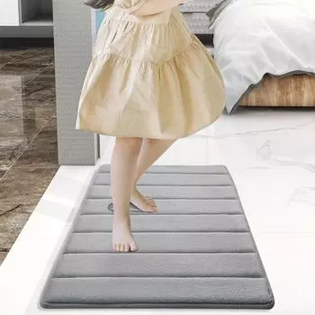Коврик продолговатой формы, противоскользящий, сильное водопоглощение, утолщенная пена с эффектом памяти, сушка ног, коврик для входной двери в помещении, гостиная, кухня, ванная комната серый