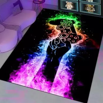 Коврик с 3D-мультяшным геймерским игровым контроллером, ковер для гостиной, дивана, украшения спальни, детский игровой нескользящий коврик 50x80cm 19.6x31.4in