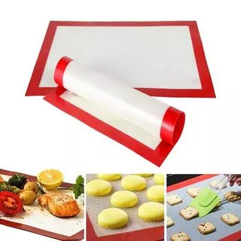 Коврик с антипригарным покрытием, жаропрочные кухонные формы для выпечки, лист для духовки красный/белый