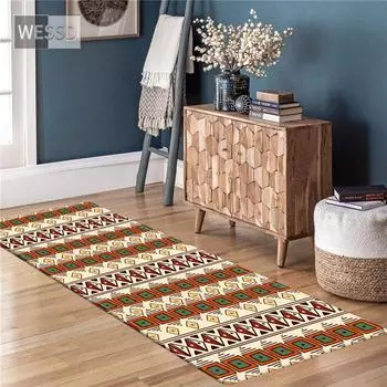 Коврик с геометрическим принтом для кухни, пол в этническом стиле, ковер в стиле бохо, длинный для ванной комнаты, украшение дома, коврик для прачечной, впитывающий ковер для спальни 40x60cm