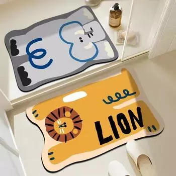 Коврик с изображением животных противоположного пола для ванной комнаты, туалета, нескользящий, впитывающий, диатомовый коврик для грязи, бытовой, грязный, быстросохнущий коврик 30*50