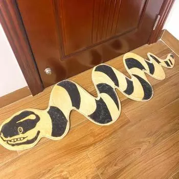 Коврик с изображением змеи из мультфильма, роскошный, комфортный, плюшевый, нескользящий, впитывающий, входной коврик, декор для дома, забавный, акцентный на полу коврик S
