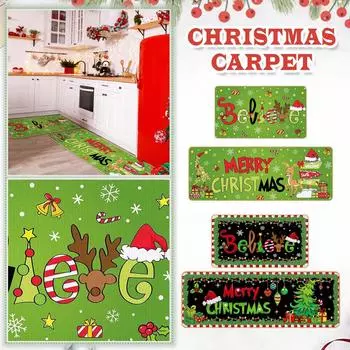 Коврик с мультяшным принтом, рождественское украшение, кухонный ковер, ковер для спальни, гостиной, домашний ковер, украшение One Size чёрный