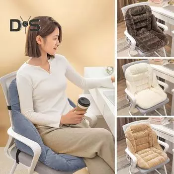 Коврик с подогревом, перезаряжаемый через USB, толстый плюшевый, быстро нагревающийся, съемный, моющийся, с наполнителем из полипропилена и хлопка, термоподушка для офисного кресла, игрового кресла на зиму хаки