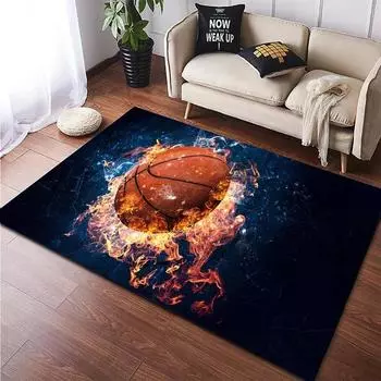 Коврик с принтом баскетбола для гостиной, спальни, дивана, украшения, ковер, нескользящие коврики для пола, прихожей, балкона, ванной, кухни, коврик для двери 40 x60