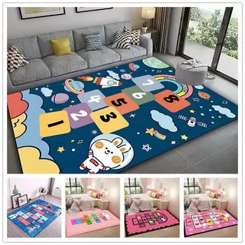 Коврик с рисунком планетарных чисел, прямоугольный ковер для гостиной, спальни, столовой, домашнего декора, нескользящий, моющийся, детский игровой коврик 40x60cm