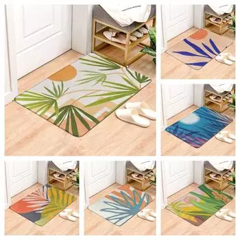 Коврик с рисунком тропических растений, дверной коврик, домашний впитывающий коврик, влагостойкий для крыльца, спальни 40x60cm