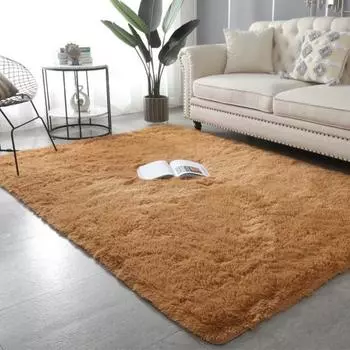 Коврик Shag Area для гостиной, пушистый плюшевый ковер для спальни, утолщенный, нескользящий, пушистый, искусственный меховой коврик для детской комнаты для мальчиков и девочек 80cm фиолетовый
