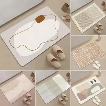 Коврик Simple Lines для двери, ковер для входа в ванную комнату, диатомовая грязь, кухонный коврик для туалета, суперабсорбирующий, нескользящий, коврик для двери крыльца 30x40cm Diatom mud