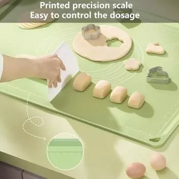 Коврик Точная шкала Увеличенный край Брызгозащищенный Высокая сверхустойчивость к температуре Антипригарное силиконовое покрытие Толстый Большой зелёный