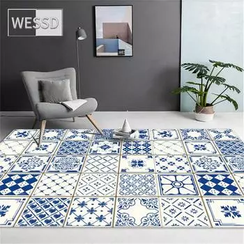 Коврик в этническом стиле в стиле ретро, ковер с геометрическим клетчатым принтом, большой коврик для журнального столика, ковер для гостиной, спальни, большой коврик для кухни 40x60cm 1pcs