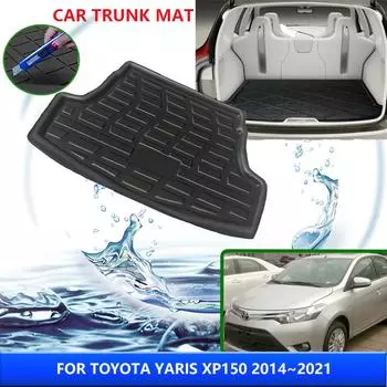 Коврик в багажник автомобиля для Toyota Yaris XP150 Ativ Sedan 2024~2014 2017 2018, устойчивый к высоким температурам, коврик для хранения, аксессуары для интерьера