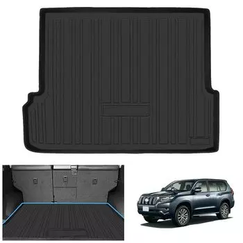 Коврик в багажник для Land Cruiser Prado 150 серии PRADO 150 Дизайн 3D Коврик в багажник Материал TPE Коврик для груза Материал TPE Водонепроницаемый поддон для багажа Легко