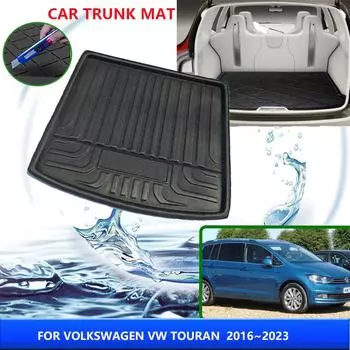 Коврик в багажник для Volkswagen VW Touran 5T MK2 2016~2024 2017 2018 2020 2024 Термостойкий коврик для хранения автомобильных аксессуаров