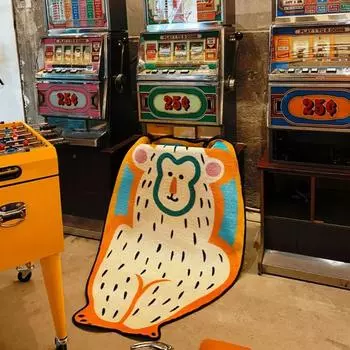 Коврик в форме тафтинга, мягкий, с противоскользящим эффектом, коврик для ванной, детская спальня, ретро, с рисунком черного кота, ковер с изображением обезьяны