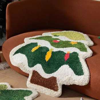 Коврик в виде рождественской елки для праздничного декора, нескользящий коврик для ванной комнаты Style A